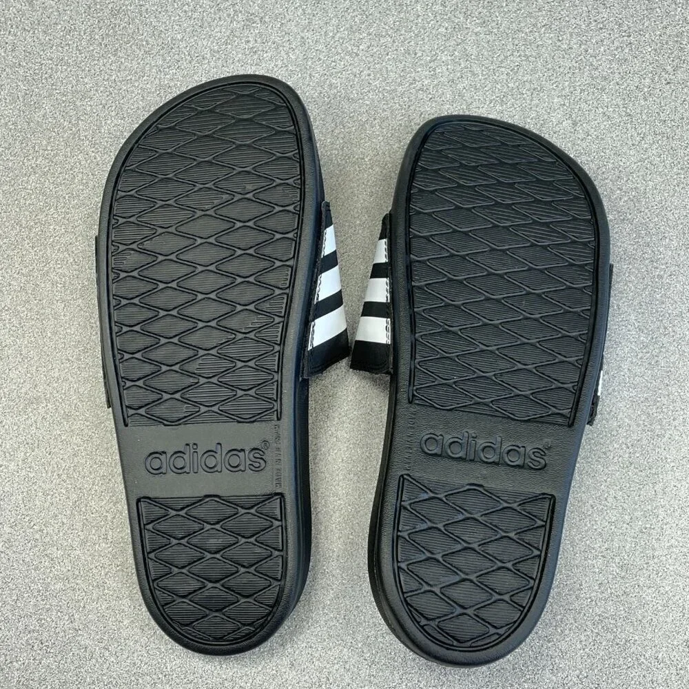 NWOT Adidas Adilette Comfort Slides Men's Size 5  Black & White